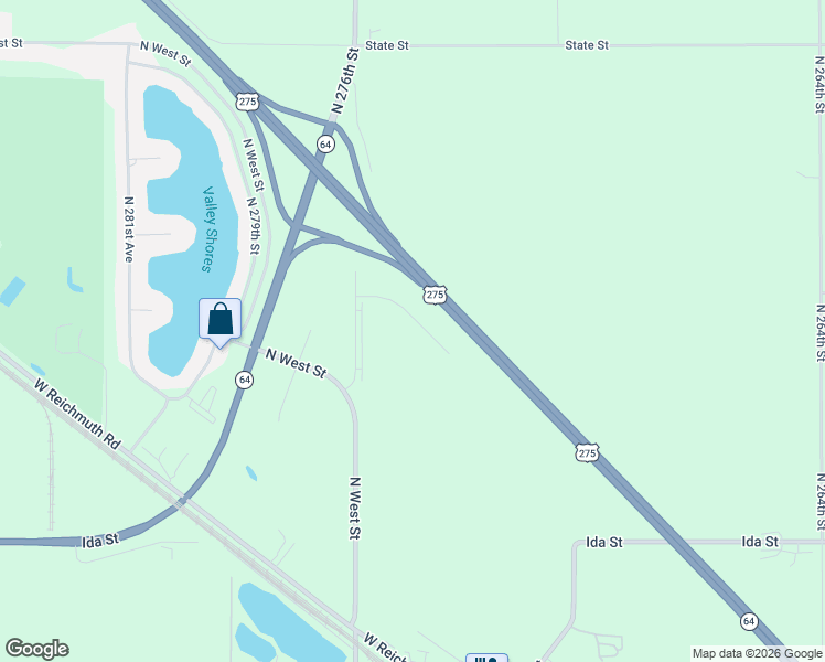 map of restaurants, bars, coffee shops, grocery stores, and more near 7037 North 276th Street in Valley