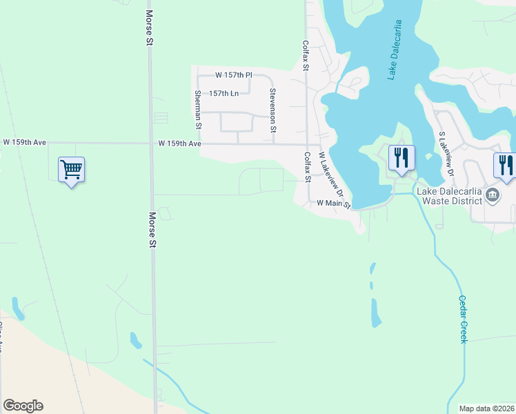 map of restaurants, bars, coffee shops, grocery stores, and more near 6677 160th Place in Lowell