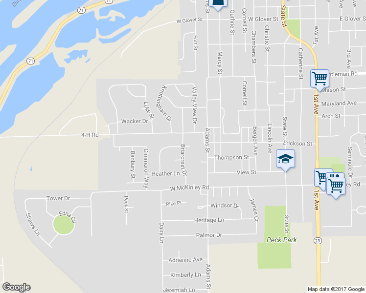 map of restaurants, bars, coffee shops, grocery stores, and more near 1040 Thornberry Court in Ottawa