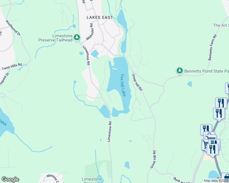 map of restaurants, bars, coffee shops, grocery stores, and more near 11 Rita Road in Ridgefield