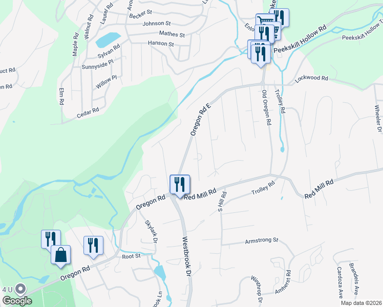 map of restaurants, bars, coffee shops, grocery stores, and more near 21 Pugsley Parkway in Cortlandt