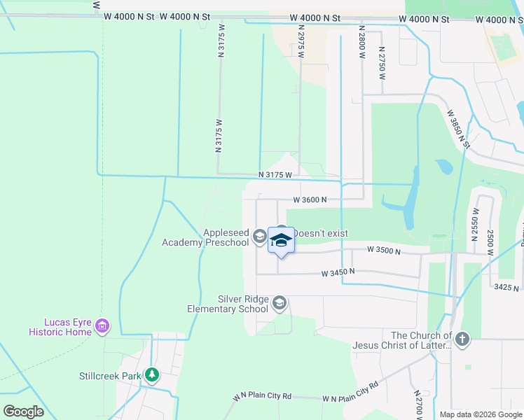map of restaurants, bars, coffee shops, grocery stores, and more near 3582 North 3050 West in Ogden