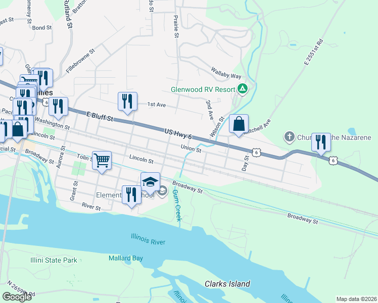 map of restaurants, bars, coffee shops, grocery stores, and more near 825 Washington Street in Marseilles