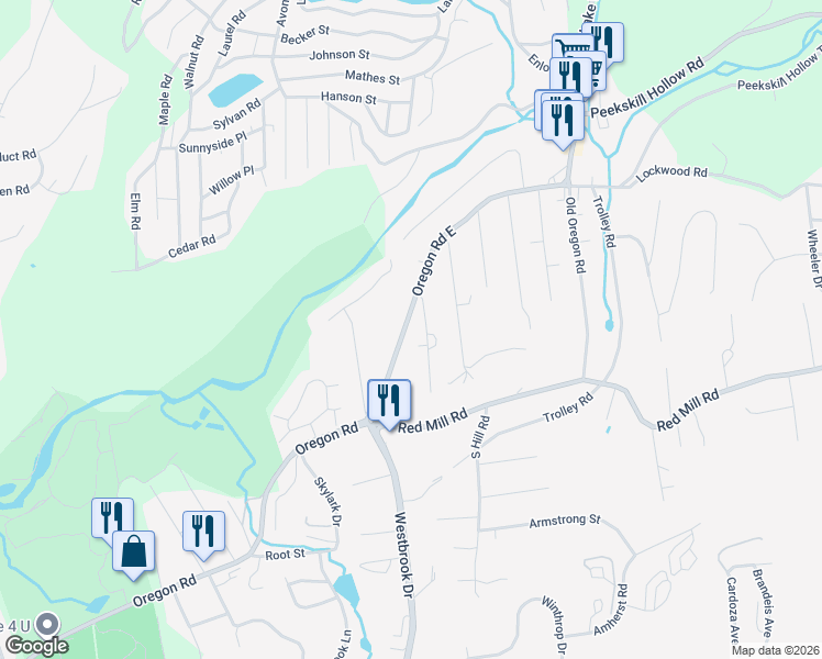 map of restaurants, bars, coffee shops, grocery stores, and more near 21 Pugsley Parkway in Cortlandt