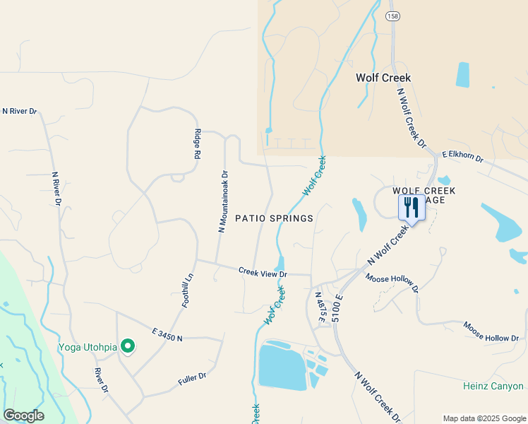 map of restaurants, bars, coffee shops, grocery stores, and more near 3748 North Patiosprings Drive in Eden