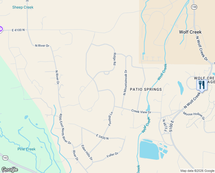 map of restaurants, bars, coffee shops, grocery stores, and more near 3711 Foothill Lane in Eden