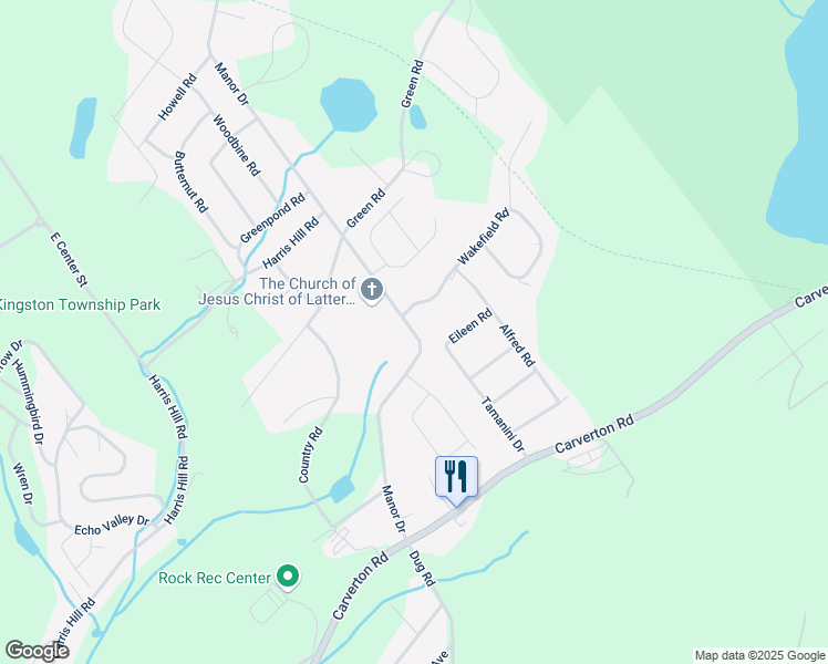 map of restaurants, bars, coffee shops, grocery stores, and more near 69 Manor Dr in Back Mountain