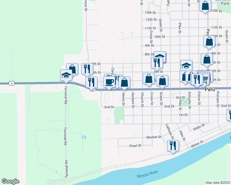 map of restaurants, bars, coffee shops, grocery stores, and more near 2 Poppy Lane in Peru