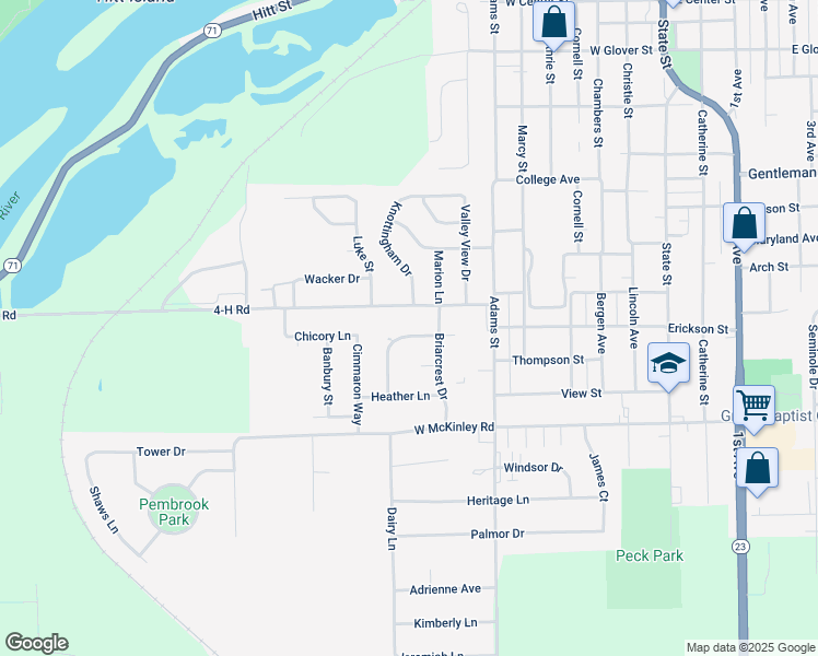 map of restaurants, bars, coffee shops, grocery stores, and more near 1121 Briarcrest Court in Ottawa