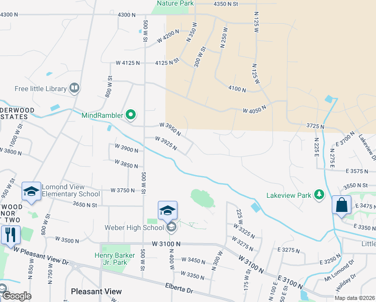 map of restaurants, bars, coffee shops, grocery stores, and more near 200 West in Pleasant View