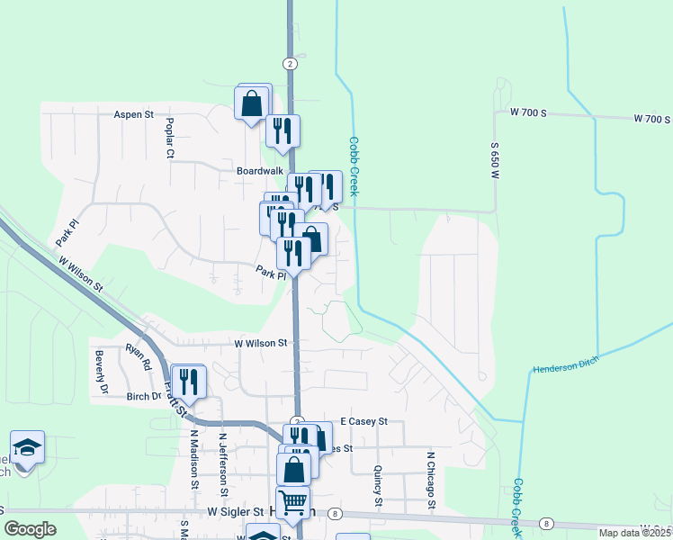 map of restaurants, bars, coffee shops, grocery stores, and more near 17-19 Maxwell Street in Hebron
