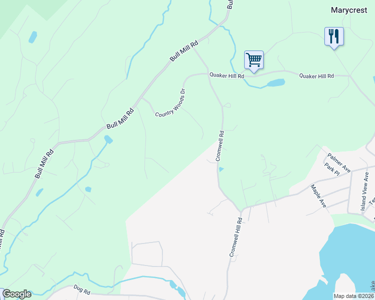 map of restaurants, bars, coffee shops, grocery stores, and more near 8 Camelback Road in Chester