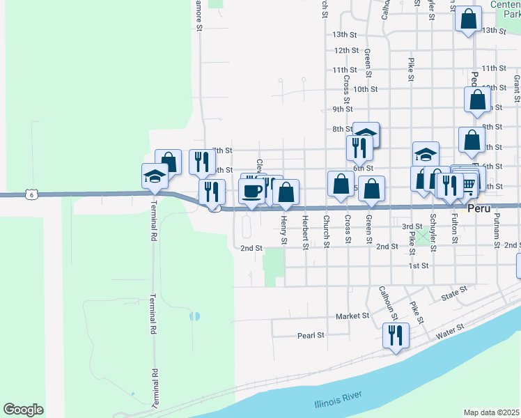 map of restaurants, bars, coffee shops, grocery stores, and more near 2 Poppy Lane in Peru