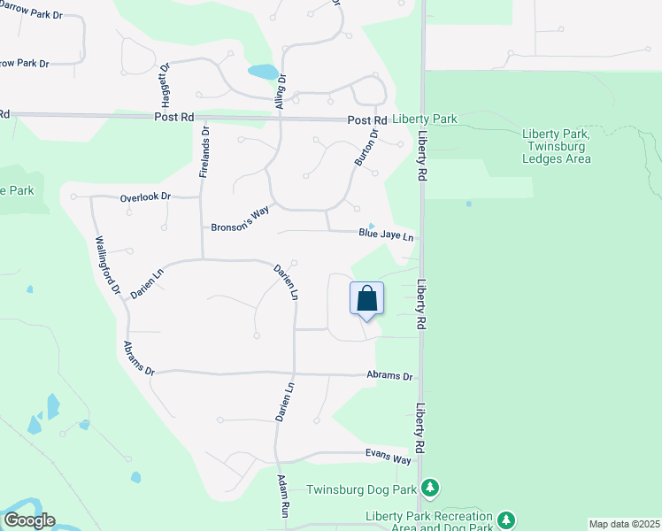 map of restaurants, bars, coffee shops, grocery stores, and more near 9460 Grace Drive in Twinsburg