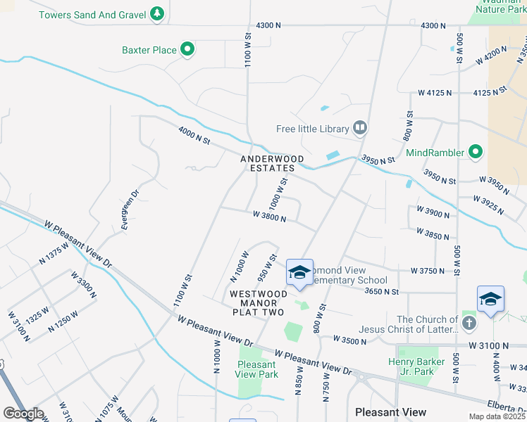 map of restaurants, bars, coffee shops, grocery stores, and more near 1026 West 3800 North in Pleasant View