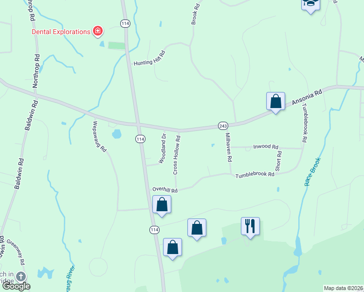 map of restaurants, bars, coffee shops, grocery stores, and more near 7 Cross Hollow Road in Woodbridge