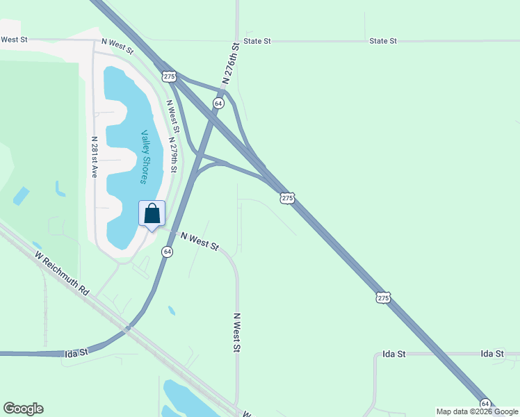 map of restaurants, bars, coffee shops, grocery stores, and more near 7807 North 276th Street in Valley