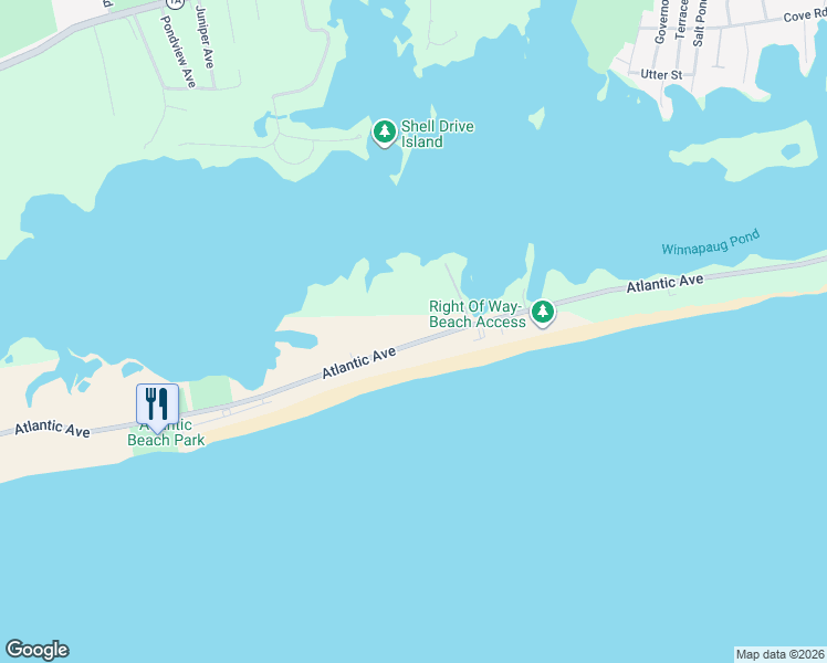 map of restaurants, bars, coffee shops, grocery stores, and more near 448 Atlantic Avenue in Westerly