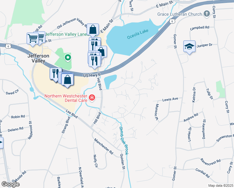 map of restaurants, bars, coffee shops, grocery stores, and more near 120C Columbia Court in Yorktown Heights