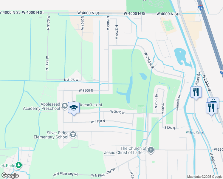 map of restaurants, bars, coffee shops, grocery stores, and more near 3604 North 2800 West in Ogden