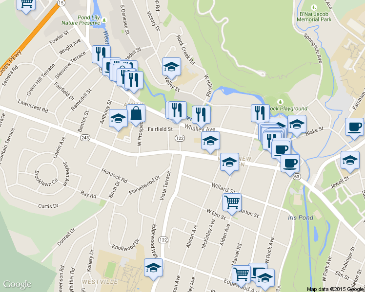 map of restaurants, bars, coffee shops, grocery stores, and more near 22 Dayton Street in New Haven