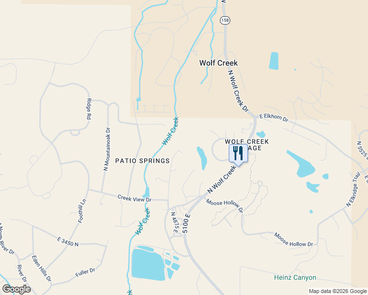 map of restaurants, bars, coffee shops, grocery stores, and more near 3780 North Willowbrook Lane in Eden