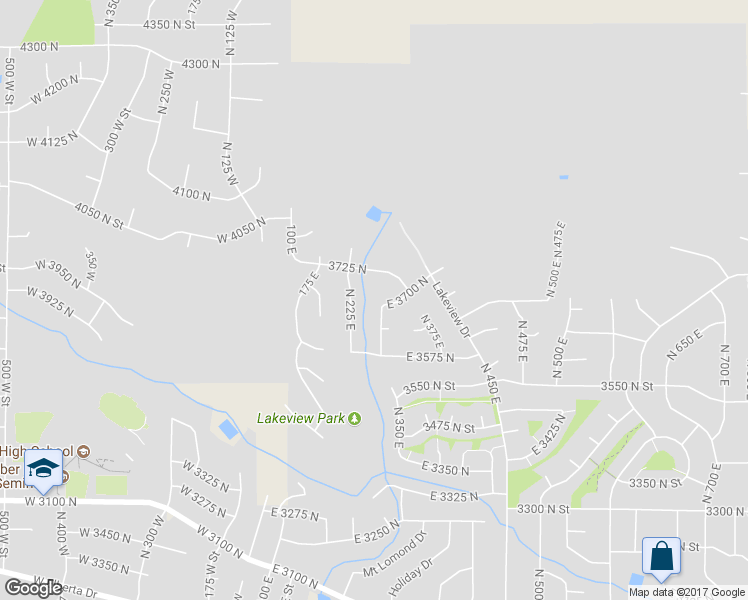 map of restaurants, bars, coffee shops, grocery stores, and more near 179 East 3700 North in North Ogden