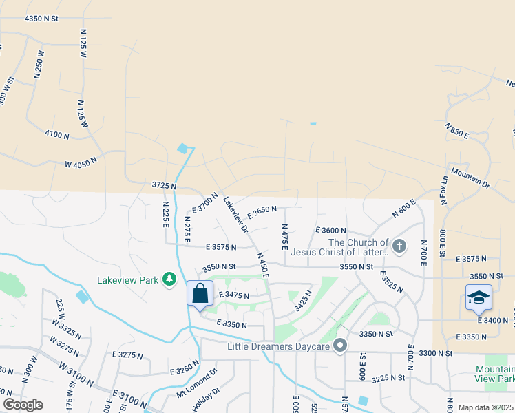 map of restaurants, bars, coffee shops, grocery stores, and more near 446 East 3650 North in Ogden