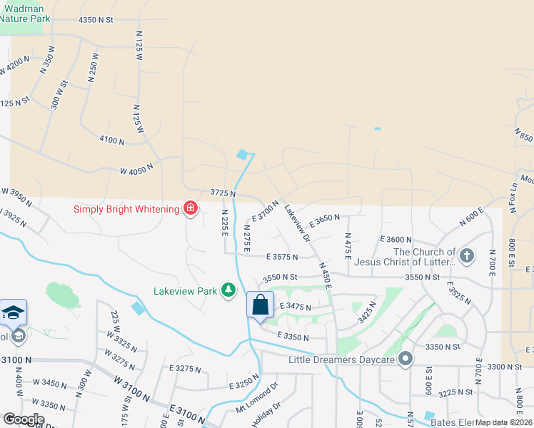 map of restaurants, bars, coffee shops, grocery stores, and more near 357 East 3700 North in North Ogden