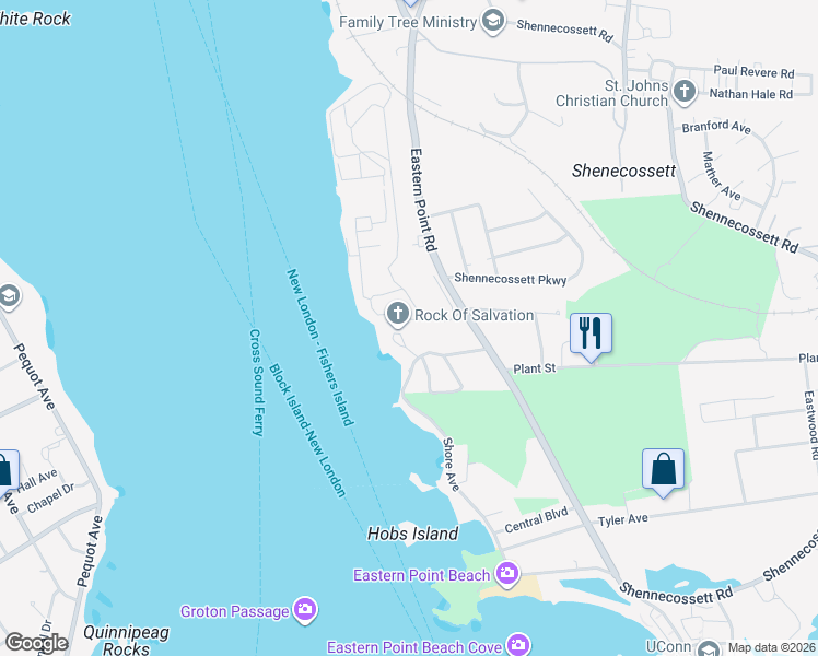 map of restaurants, bars, coffee shops, grocery stores, and more near 31 Circle Avenue in Groton
