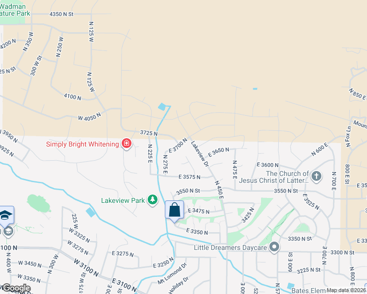 map of restaurants, bars, coffee shops, grocery stores, and more near 357 East 3700 North in Ogden