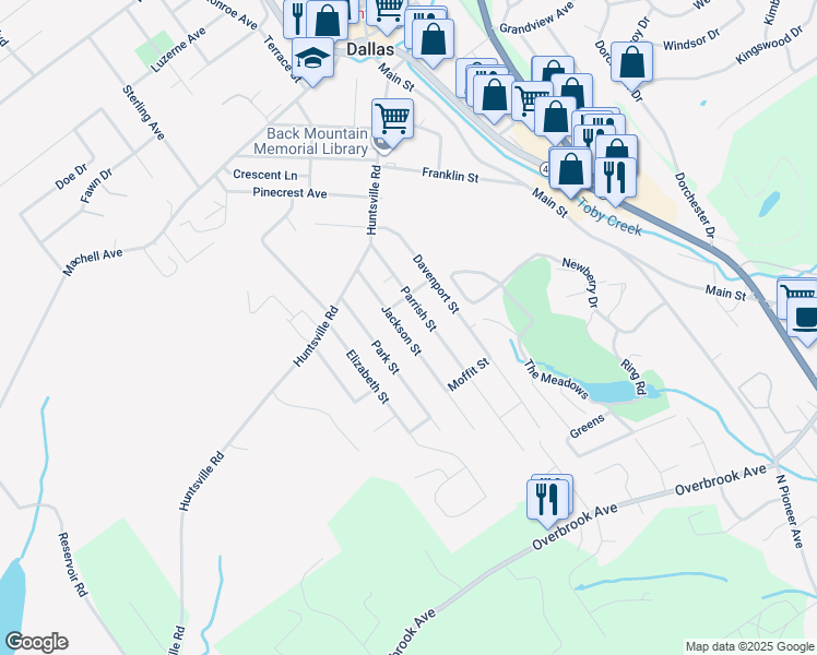 map of restaurants, bars, coffee shops, grocery stores, and more near 84 Jackson Street in Dallas