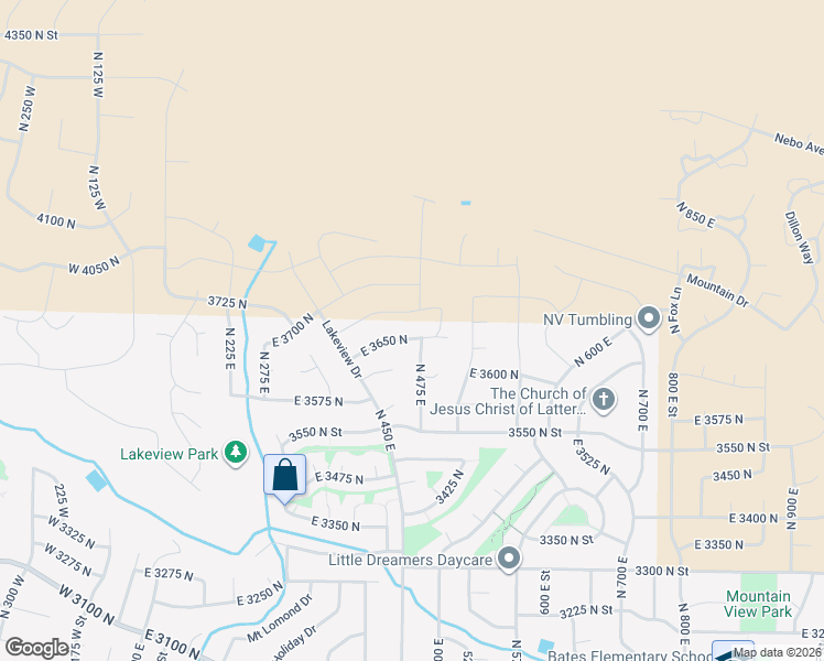 map of restaurants, bars, coffee shops, grocery stores, and more near 472 East 3650 North in North Ogden