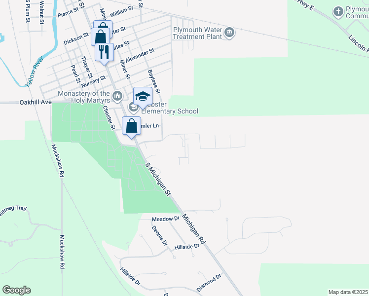 map of restaurants, bars, coffee shops, grocery stores, and more near 1308 Holloway Drive in Plymouth
