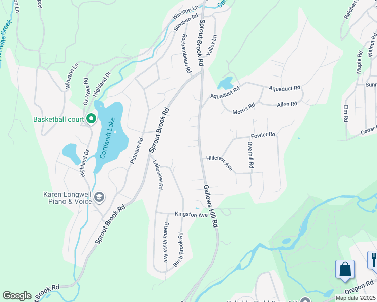 map of restaurants, bars, coffee shops, grocery stores, and more near 125 Gallows Hill Road in Cortlandt