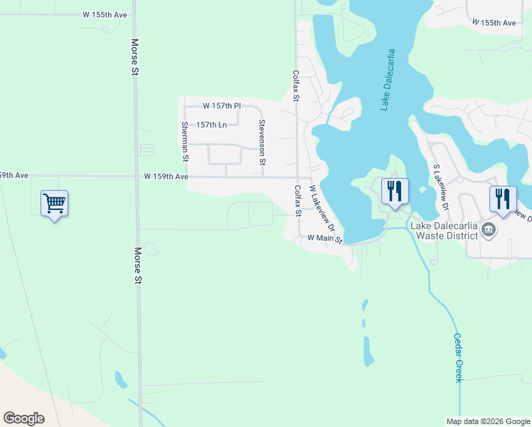 map of restaurants, bars, coffee shops, grocery stores, and more near 6668 160th Place in Lowell