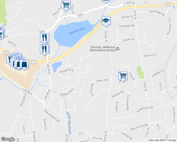 map of restaurants, bars, coffee shops, grocery stores, and more near 372 Lewis Avenue in Yorktown Heights