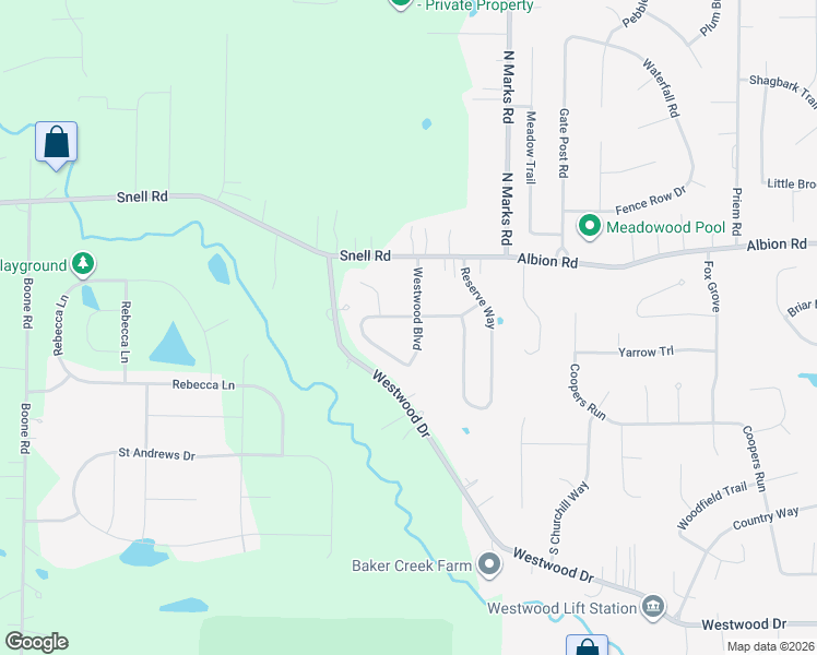 map of restaurants, bars, coffee shops, grocery stores, and more near 11335 Westwood Boulevard in Columbia Station