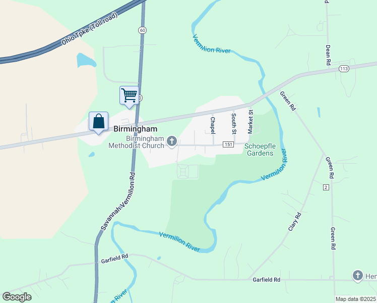 map of restaurants, bars, coffee shops, grocery stores, and more near 15114 South Street in Wakeman