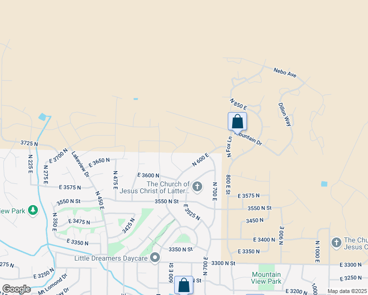 map of restaurants, bars, coffee shops, grocery stores, and more near West 3850 North in Pleasant View
