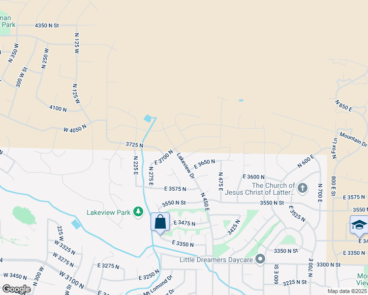 map of restaurants, bars, coffee shops, grocery stores, and more near 411 East 3700 North in North Ogden