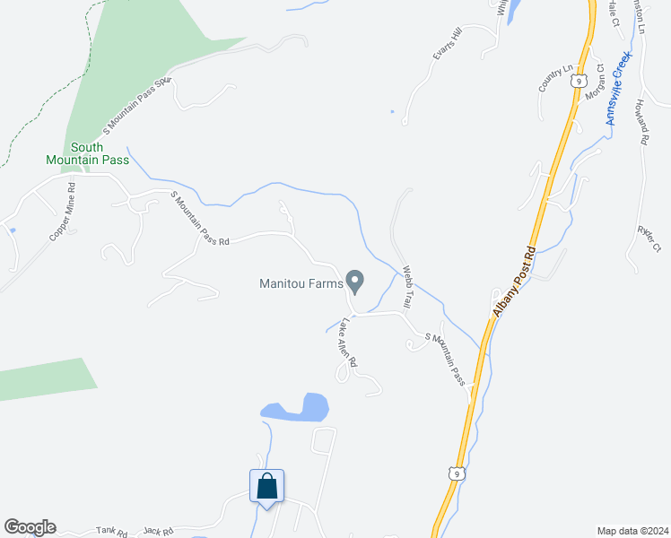 map of restaurants, bars, coffee shops, grocery stores, and more near 67 South Mountain Pass in Garrison