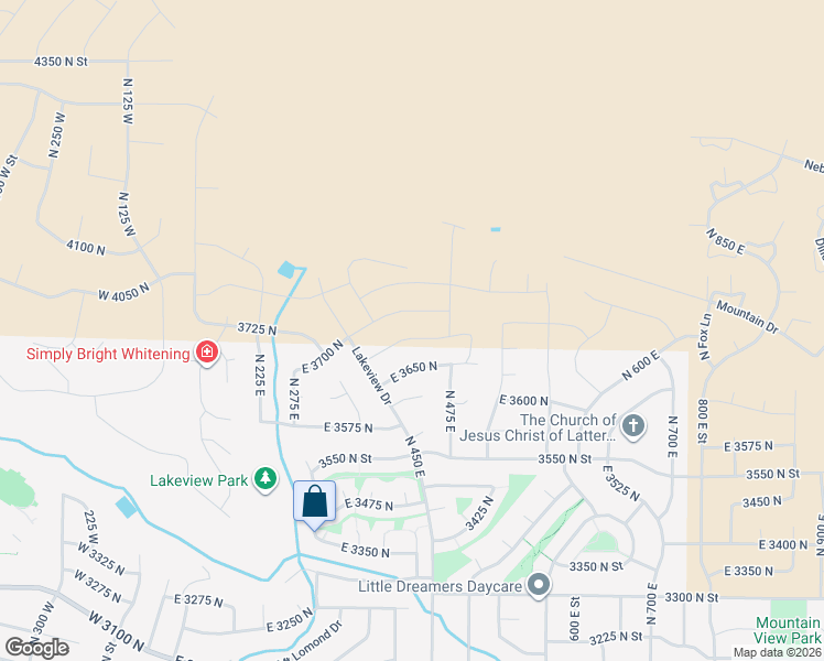 map of restaurants, bars, coffee shops, grocery stores, and more near 456 East 3675 North in North Ogden