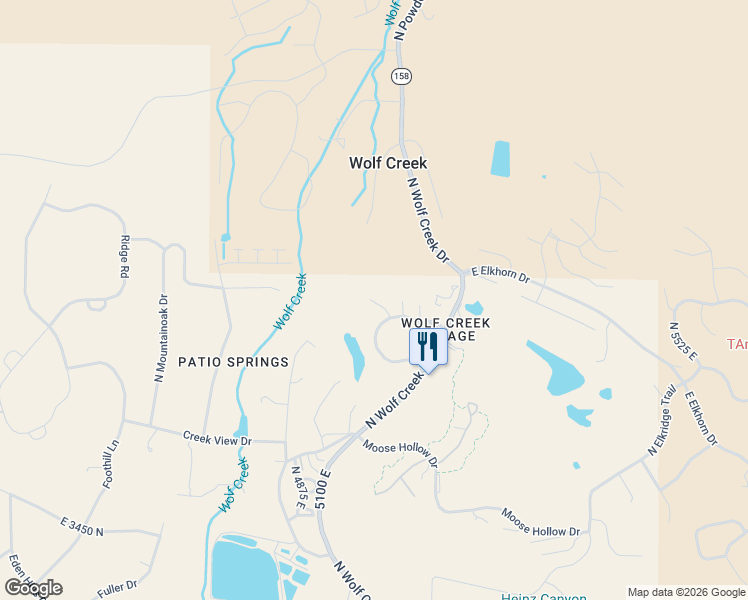 map of restaurants, bars, coffee shops, grocery stores, and more near 3956 East Juniper Lane in Eden