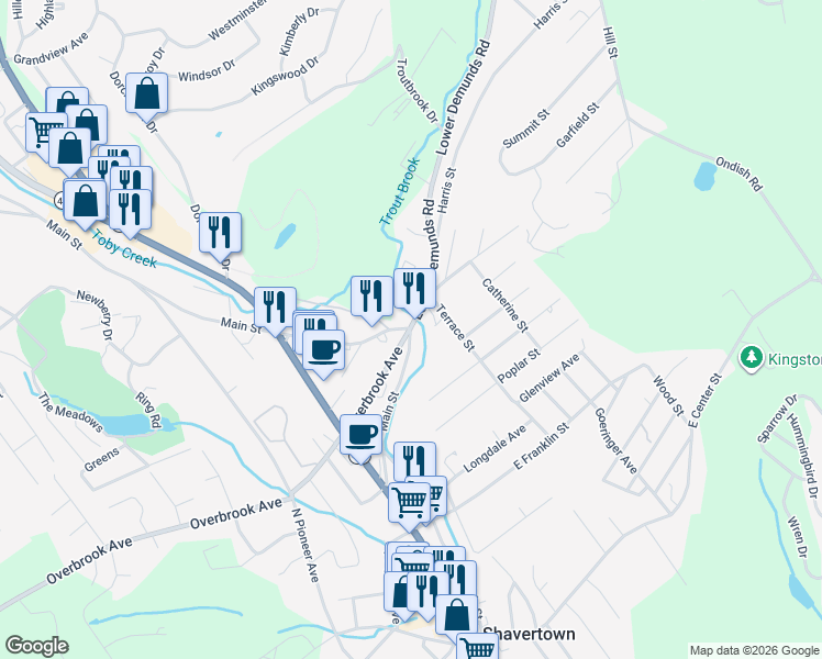map of restaurants, bars, coffee shops, grocery stores, and more near 1001-1019 Lower Demunds Road in Dallas