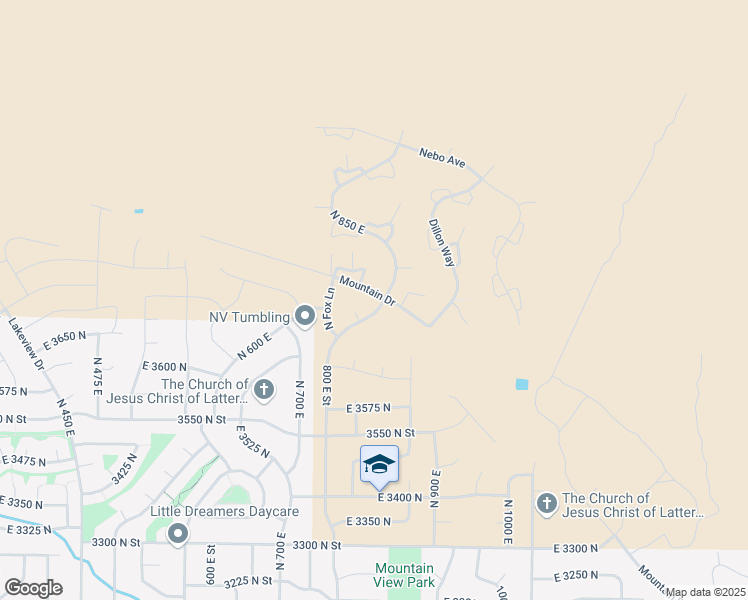 map of restaurants, bars, coffee shops, grocery stores, and more near 851 East Mountain Road in North Ogden