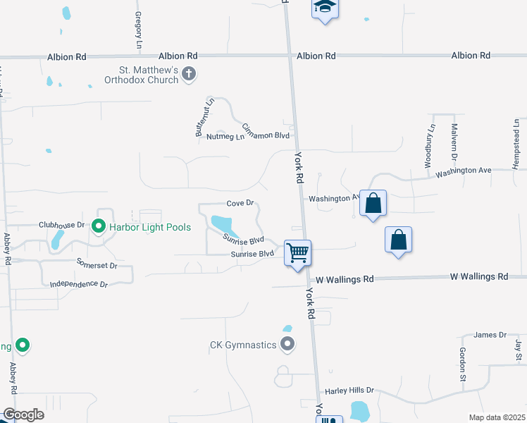 map of restaurants, bars, coffee shops, grocery stores, and more near 11258 Coventry Court in North Royalton