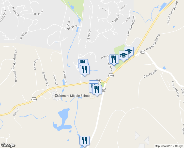 map of restaurants, bars, coffee shops, grocery stores, and more near 255 U.S. 202 in Heritage Hills