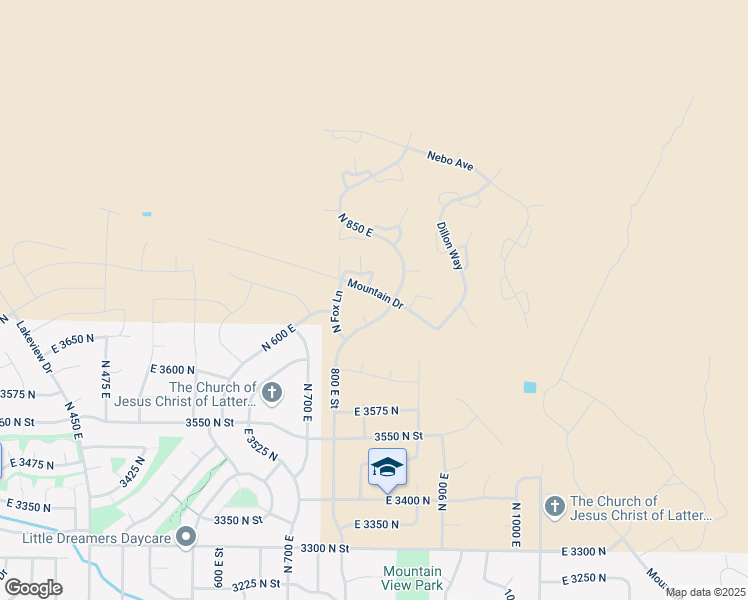 map of restaurants, bars, coffee shops, grocery stores, and more near 833 East Mountain Road in North Ogden
