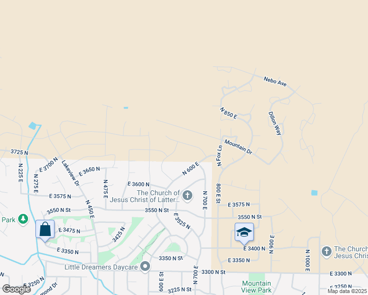 map of restaurants, bars, coffee shops, grocery stores, and more near 645 West 3800 North in Ogden